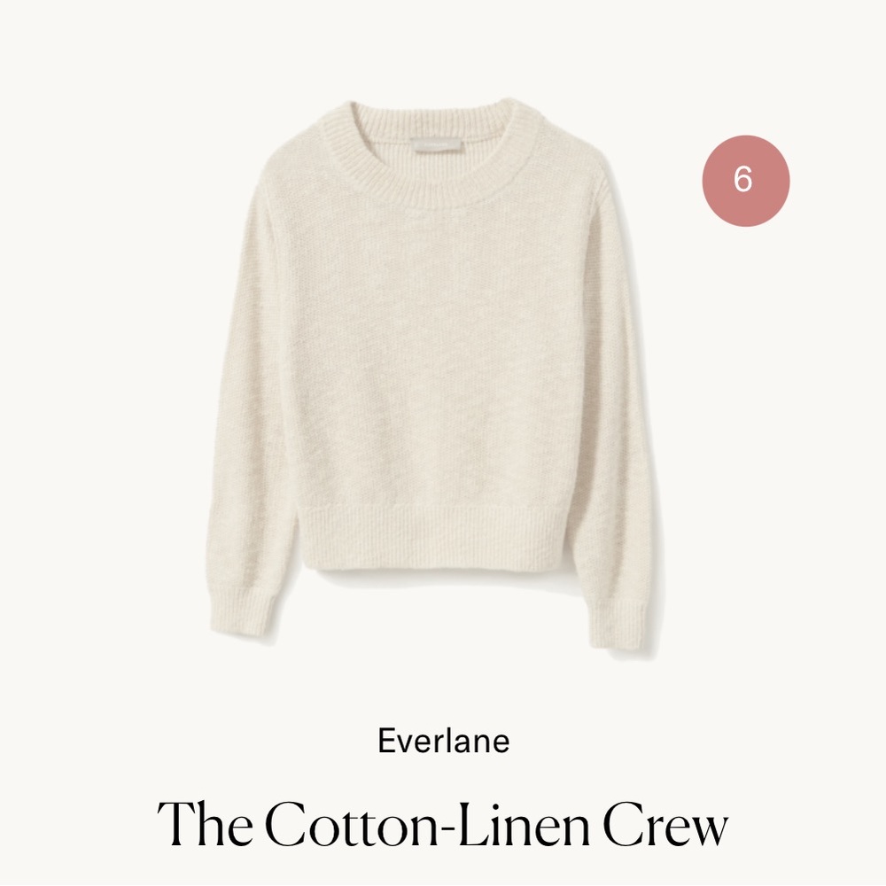 Everlane Cotton-Linen Crew - Sand - Large